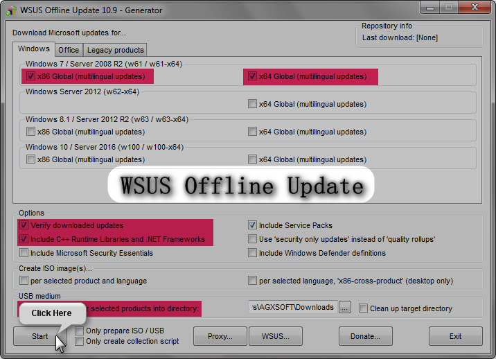 Wsus offline update windows 7 version